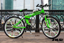 Велосипед на литых дисках стиль Ленд Ровер 10 лучей зеленый