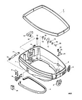 Низ капота 2-Х ТАКТНОГО ПЛМ MERCURY 90 Серийный номер от 0G760300 до 0T979999